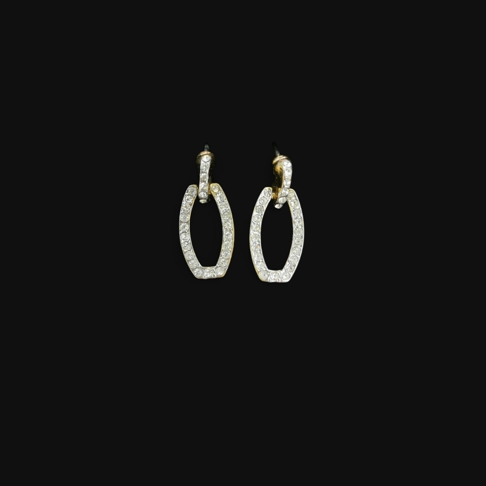 Delicate Clear crystal Earrings in Gold Tone 🆕